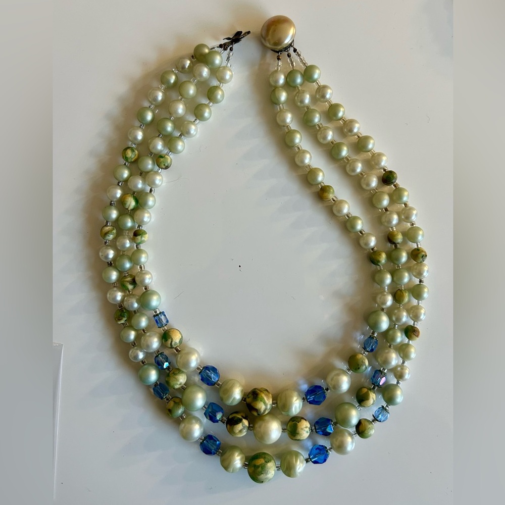 MINT marked JAPAN vintage multi-strand Beaded Necklace